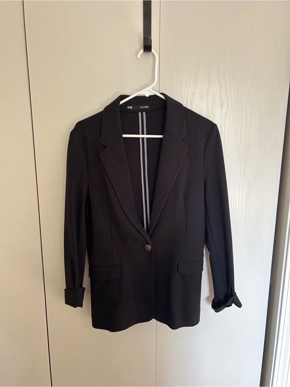 Maurices Black Single-Button Notch Lapel Blazer